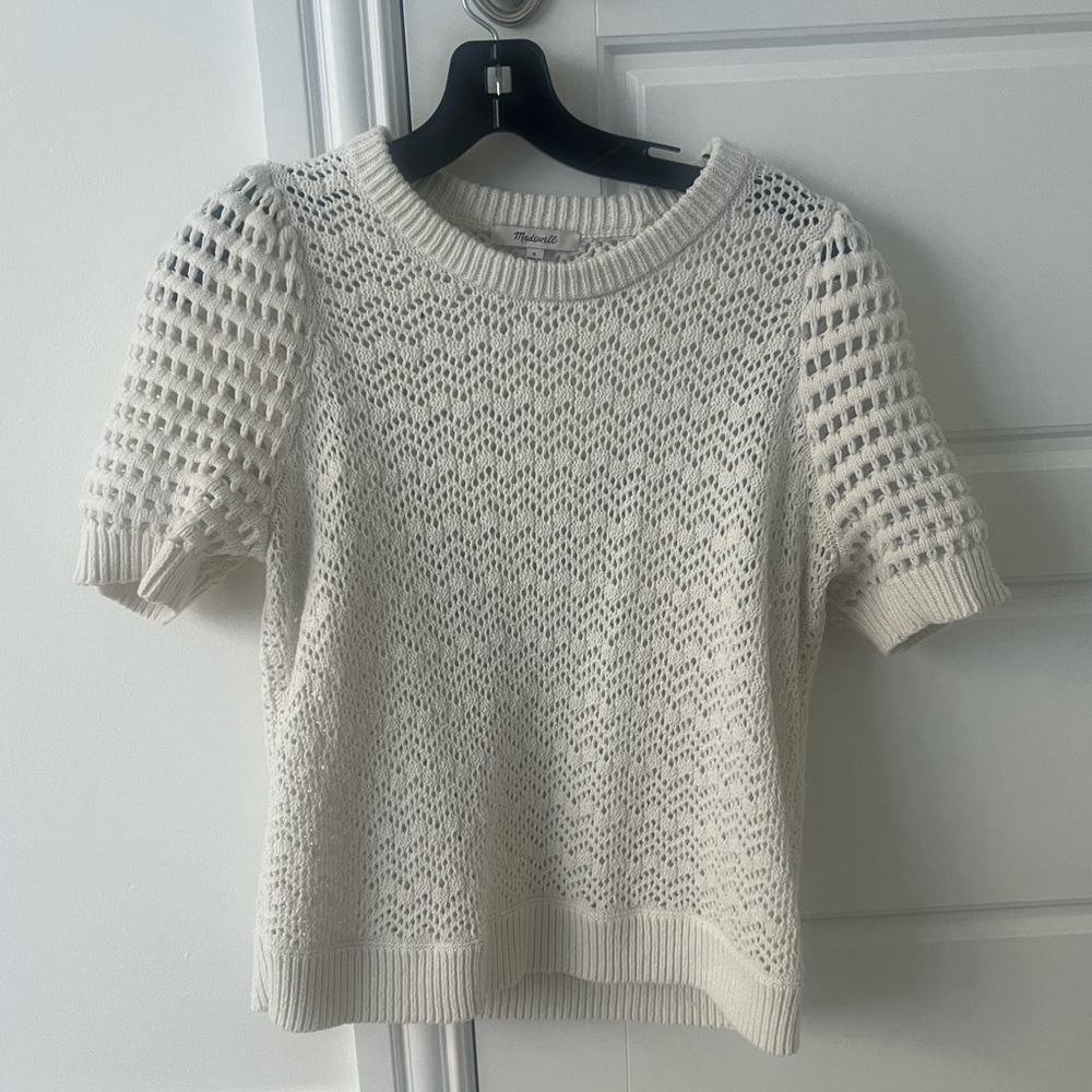 Madewell short sleeve open knit sweater. Worn once.